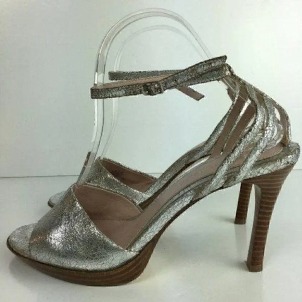 Nine West Heels Size 8 Nwmagnar Crackled Leather